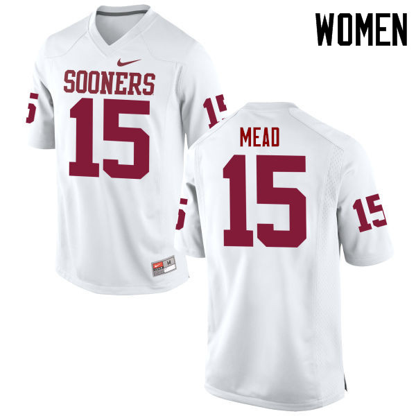 Women Oklahoma Sooners #15 Jeffery Mead College Football Jerseys Game-White - Click Image to Close